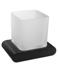 FLORI kubek, szkło mleczne, czarny mat RF004/15