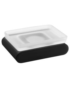 FLORI mydelniczka, szkło mleczne, czarny mat RF002/15