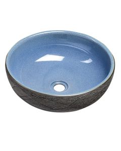 PRIORI umywalka ceramiczna nablatowa Ø 41 cm, niebieski/szary PI020