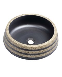 PRIORI umywalka ceramiczna nablatowa Ø 41cm, czarny/kamień PI021